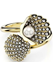 Swarovski Idyllia Crystal Pearl Band Ring