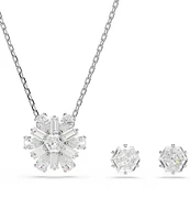 Swarovski Idyllia Mixed Cut Snowflake Short Pendant Necklace & Earring Set