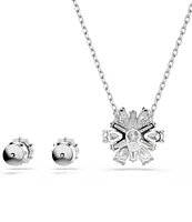 Swarovski Idyllia Mixed Cut Snowflake Short Pendant Necklace & Earring Set