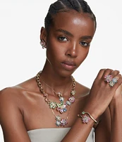 Swarovski Idyllia Multicolored Mixed Cut Flower Bangle Bracelet