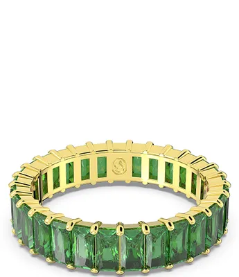 Swarovski Matrix Collection Crystal Green Baguette Cut Band Ring