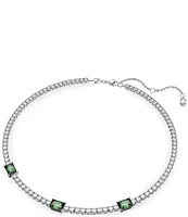 Swarovski Matrix Collection Green Mixed Crystal Cut Tennis Collar Necklace