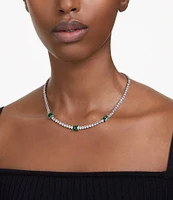 Swarovski Matrix Collection Green Mixed Crystal Cut Tennis Collar Necklace