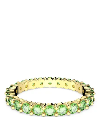 Swarovski Matrix Collection Crystal Light Green Round Cut Band Ring