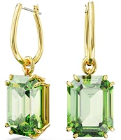 Swarovski Millenia Collection Green Octagon Crystal Cut Drop Earrings