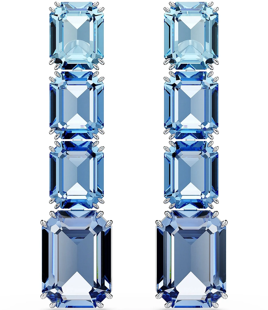 Swarovski Millenia Octagon Cut Blue Drop Earrings