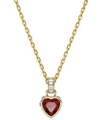 Swarovski Stilla Red Heart Crystal Short Pendant Necklace