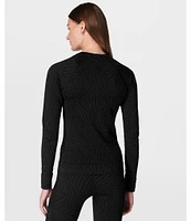 Sweaty Betty Animal Jacquard Crew Neck Base Layer Top