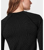 Sweaty Betty Animal Jacquard Crew Neck Base Layer Top