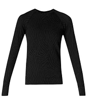 Sweaty Betty Animal Jacquard Crew Neck Base Layer Top