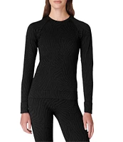 Sweaty Betty Animal Jacquard Crew Neck Base Layer Top