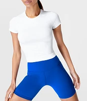 Sweaty Betty Athlete Seamless Crew Neck Short Sleeve Cropped Workout Tee Shirt