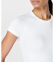 Sweaty Betty Athlete Seamless Crew Neck Short Sleeve Cropped Workout Tee Shirt