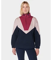 Sweaty Betty Orbit Fleece Color Block Long Sleeve Half Zip Pullover