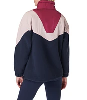 Sweaty Betty Orbit Fleece Color Block Long Sleeve Half Zip Pullover