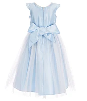 Sweet Kids Big Girls 7-16 Faux-Pearl Satin/Tulle Fit-And-Flare Dress