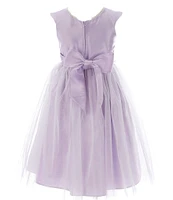 Sweet Kids Big Girls 7-16 Faux-Pearl Satin/Tulle Fit-And-Flare Dress