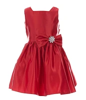 Sweet Kids Little Girls 2-6 Sleeveless Square Neck Premium Satin Fit-and-Flare Dress