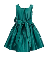 Sweet Kids Little Girls 2-6 Sleeveless Square Neck Premium Satin Fit-and-Flare Dress