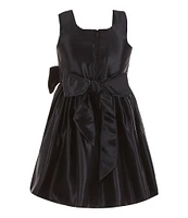 Sweet Kids Little Girls 2-6 Sleeveless Square Neck Premium Satin Fit-and-Flare Dress