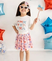 Sweet Wink Little/Big Girls 2-10 Red White Cute Tutu