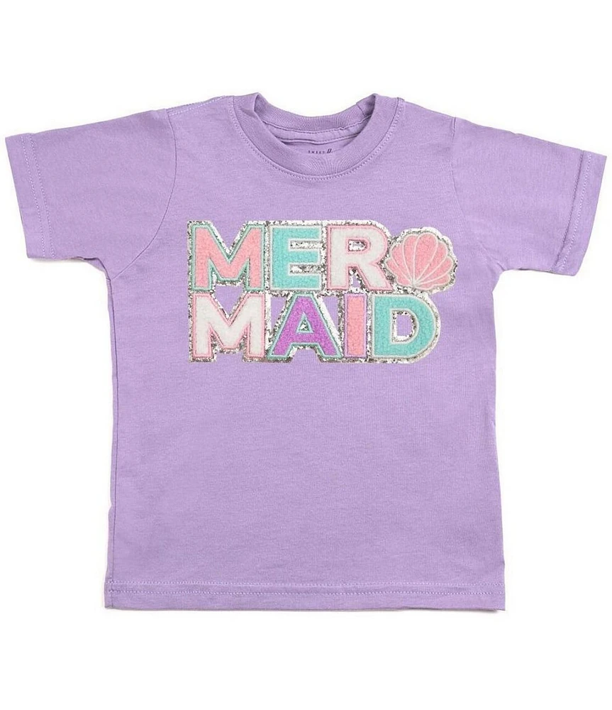 Sweet Wink Little/Big Girls 2T-10 Short-Sleeve Mermaid Patch T-Shirt