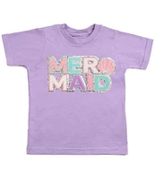Sweet Wink Little/Big Girls 2T-10 Short-Sleeve Mermaid Patch T-Shirt