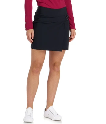 SwingDish Hexagon Collection Christy Hexagon Faux-Buckle Faux Wrap Skort