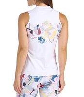 SwingDish Hexagon Collection Emery Hex Abstract Print Sleeveless Top