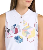 SwingDish Hexagon Collection Emery Hex Abstract Print Sleeveless Top