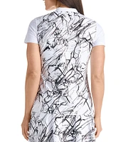 SwingDish Marble Collection Juliet Print Short Sleeve V-Neck Shirt