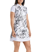 SwingDish Marble Collection Juliet Print Short Sleeve V-Neck Shirt