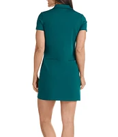 SwingDish Marble Collection Nyla Short Sleeve Quarter Zip Dress