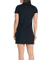 SwingDish Marble Collection Nyla Short Sleeve Quarter Zip Dress