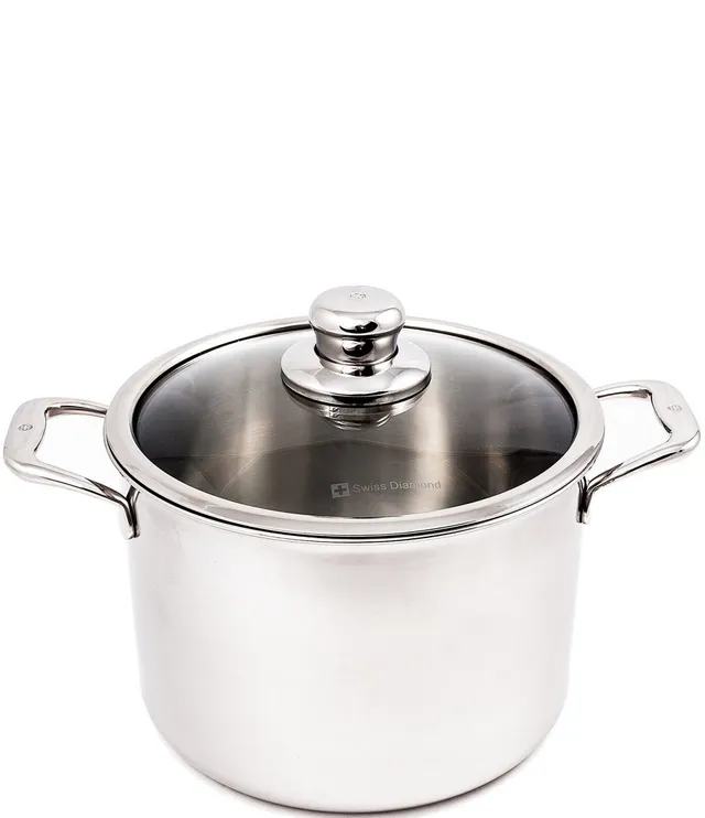 Swiss Diamond Nonstick Clad 6.3 qt Dutch Oven with Glass Lid - Induction