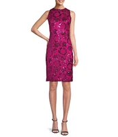 Tadashi Shoji Sleeveless Sequin Lace Sheath Dress