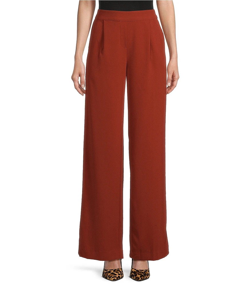 Takara High Rise Wide Leg Pleated Trouser Pants