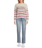 Takara Stripe Boat Neck Eyelash Sweater