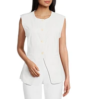 Takara Button Front Split Hem Vest