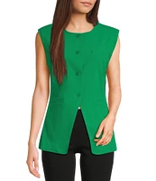 Takara Button Front Split Hem Vest