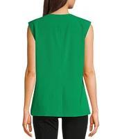 Takara Button Front Split Hem Vest