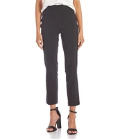 High-Rise Straight-Fit Pull-On Stretch Dress Pants