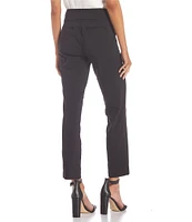 High-Rise Straight-Fit Pull-On Stretch Dress Pants