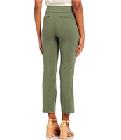 High-Rise Straight-Fit Pull-On Stretch Dress Pants