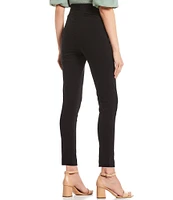 Takara High-Waisted Flat-Front Pull-On Suiting Skinny Pants