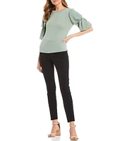 Takara High-Waisted Flat-Front Pull-On Suiting Skinny Pants