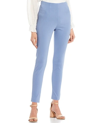 Takara High-Waisted Flat-Front Pull-On Suiting Skinny Pants