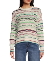 Takara Long Sleeve Pointell Printed Pullover Top