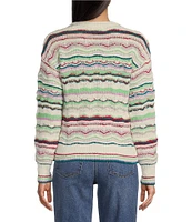 Takara Long Sleeve Pointell Printed Pullover Top