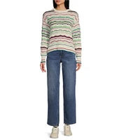 Takara Long Sleeve Pointell Printed Pullover Top